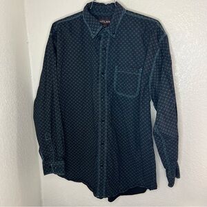 Pintlar Men’s long sleeve button Up collar shirt Men’s XXL black blue